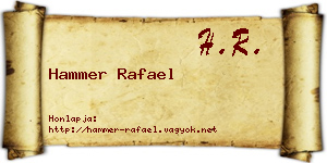 Hammer Rafael névjegykártya
